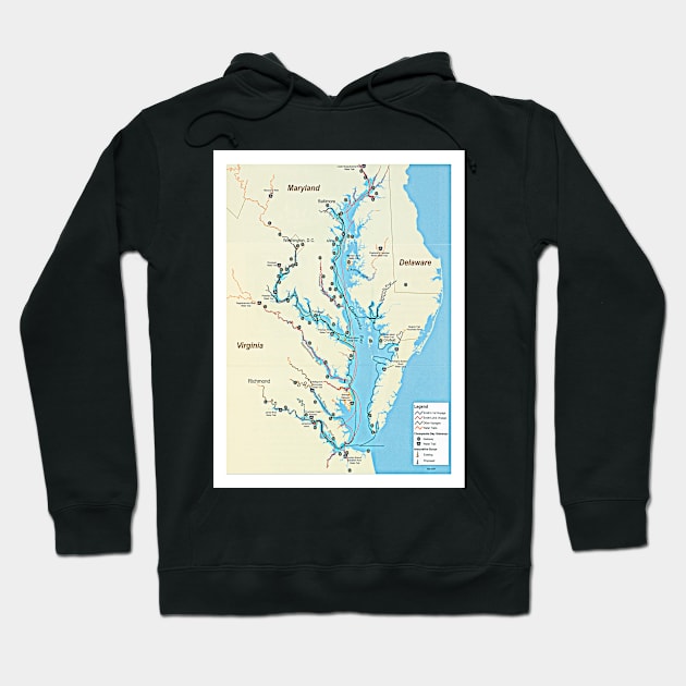 Captain John Smith Chesapeake National Historic Trail Map (2007) Virginia & Maryland Bay Exploration Hoodie by Bravuramedia